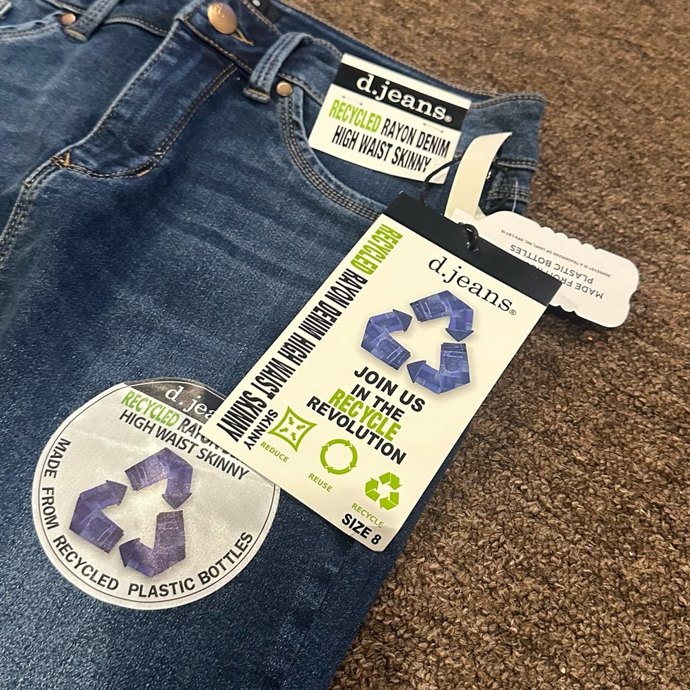 NWT Womens Blue Denim D.Jeans Sz 8 high waist skinny - Picture 2 of 6